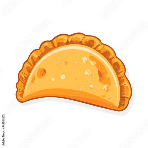 Simple Flat Illustration of a Chilean Empanada