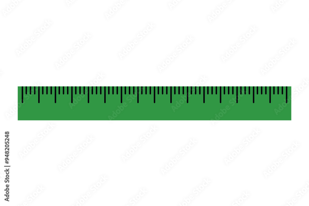 Straightedge ruler on transparent background. Vector illustration for educational designs, geometry tools, and school-related content