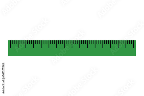 Straightedge ruler on transparent background. Vector illustration for educational designs, geometry tools, and school-related content
