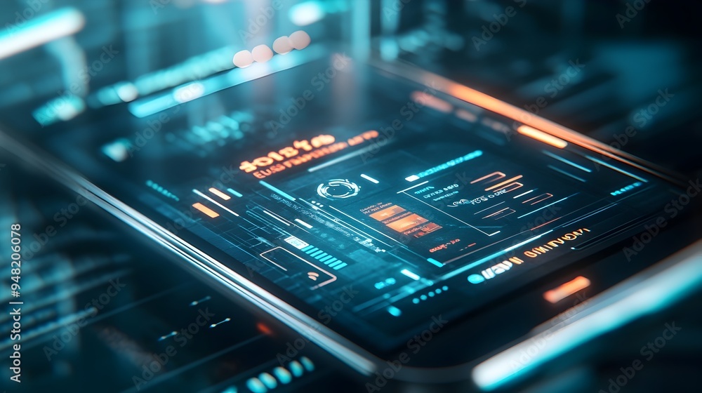 Futuristic Digital Wallet Smartphone Interface with Modern Finance Design Futuristic Digital Wallet Smartphone Interface with Modern Finance Design