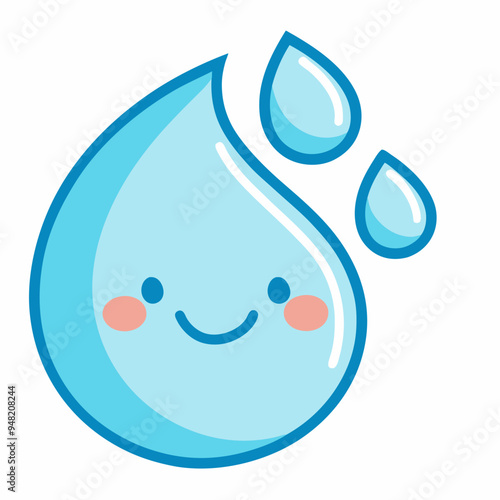 Funny and Cute droplets stock illustration