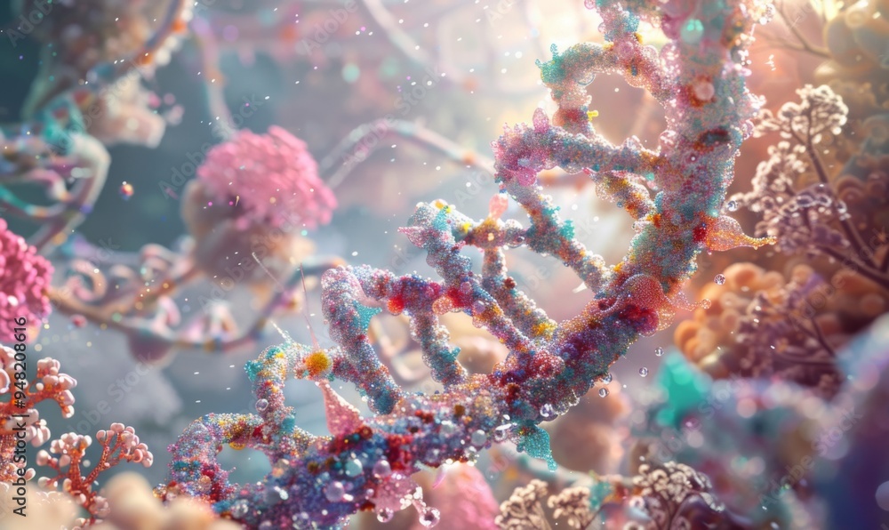 Advancements in Genetic Research: digital 3D DNA Strands Advancements in Genetic Research: digital 3D DNA Strands