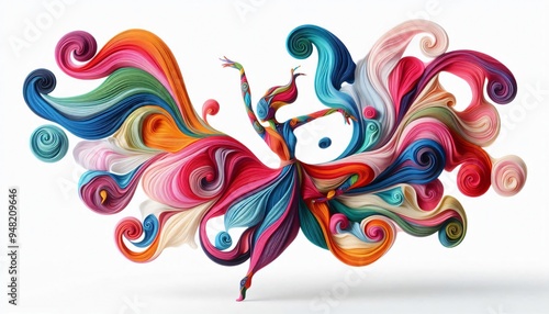 danseuse en tissu couleur vive