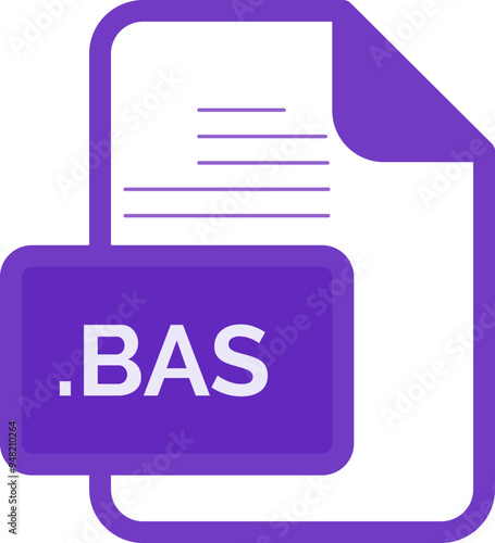 BAS File extension icon color fill rounded corners inside transparent
