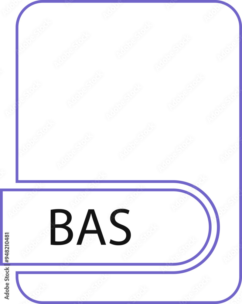 BAS File format icon black outline and light color BAS File format icon black outline and light color