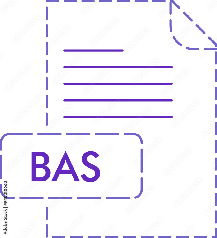 BAS File format icon rounded outline BAS File format icon rounded outline