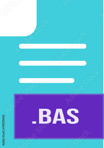 BAS File format icon outline and fill