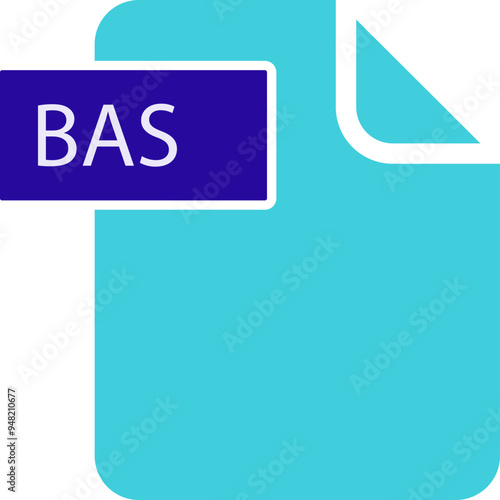 BAS File format icon rounded shapes and spacing