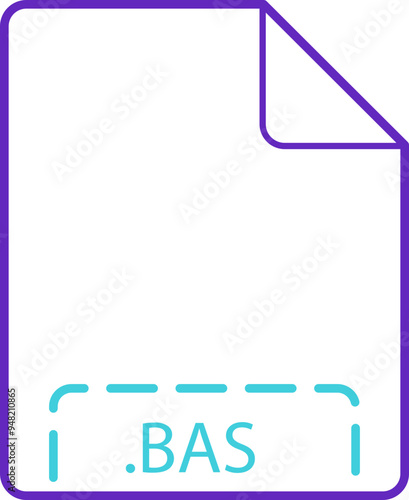 BAS File icon deep rounded outline