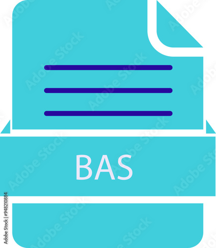 BAS File icon black color and lines