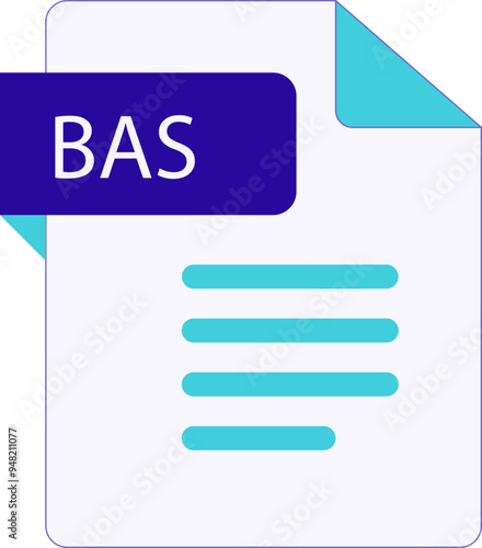 BAS File icon with folded style document