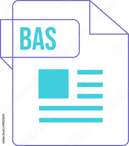 BAS icon inside transparent outline and sharp corners