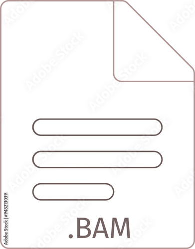 BAM black empty outline doc icon