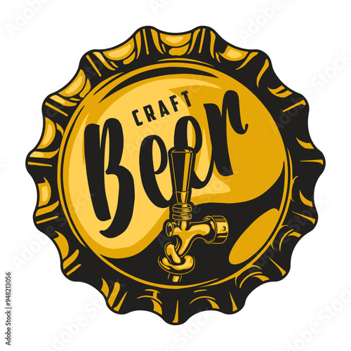 Craft beer colorful vintage sticker