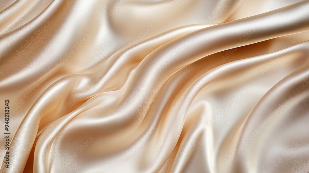Close-up of luxurious silk fabric with a smooth, glossy texture, draped elegantly, showcasing its rich and opulent appearance. Close-up of luxurious silk fabric with a smooth, glossy texture, draped elegantly, showcasing its rich and opulent appearance.