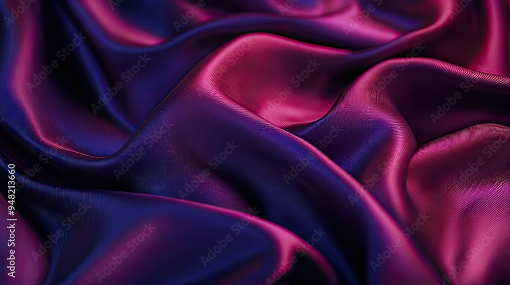 Fototapeta premium Elegant silk fabric in a deep, vibrant hue, its smooth texture and glossy finish catching the light beautifully.