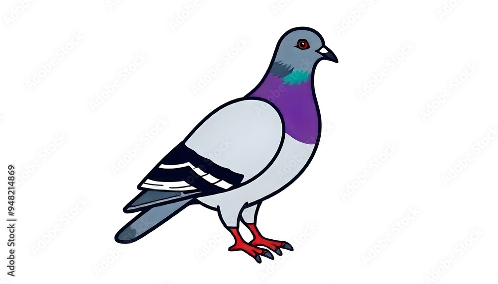 Obraz premium Pigeon icon drawing isolated on a white background