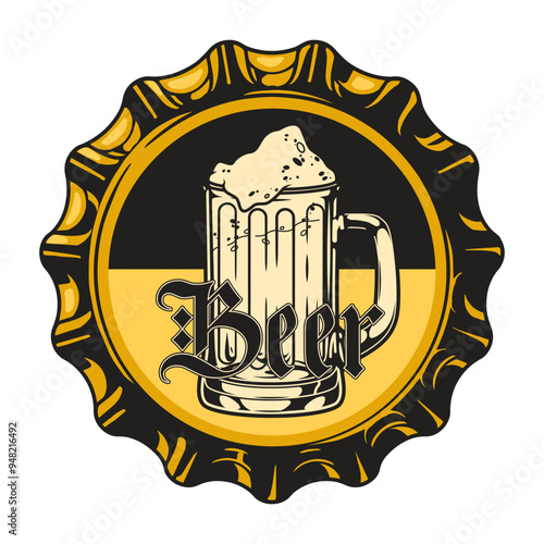 Drink beer colorful vintage emblem