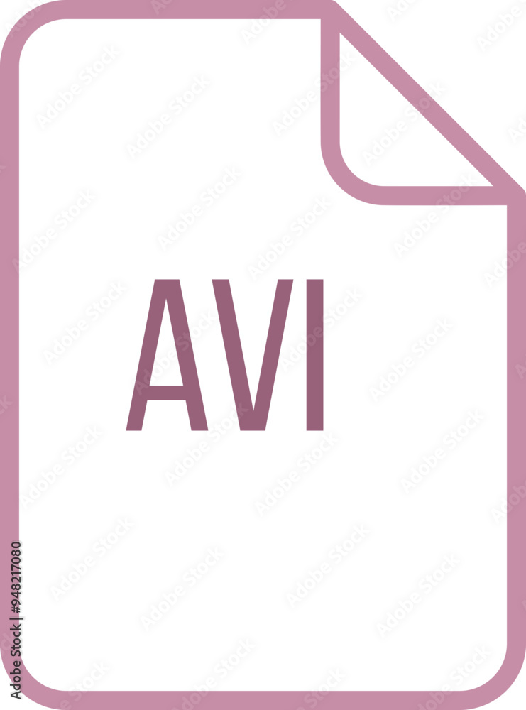 AVI File icon fill rounded corners bold outline AVI File icon fill rounded corners bold outline