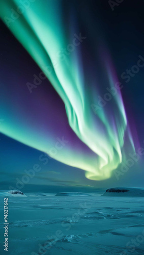 northern lights illuminating the frozen arcti background art design backdrop photo