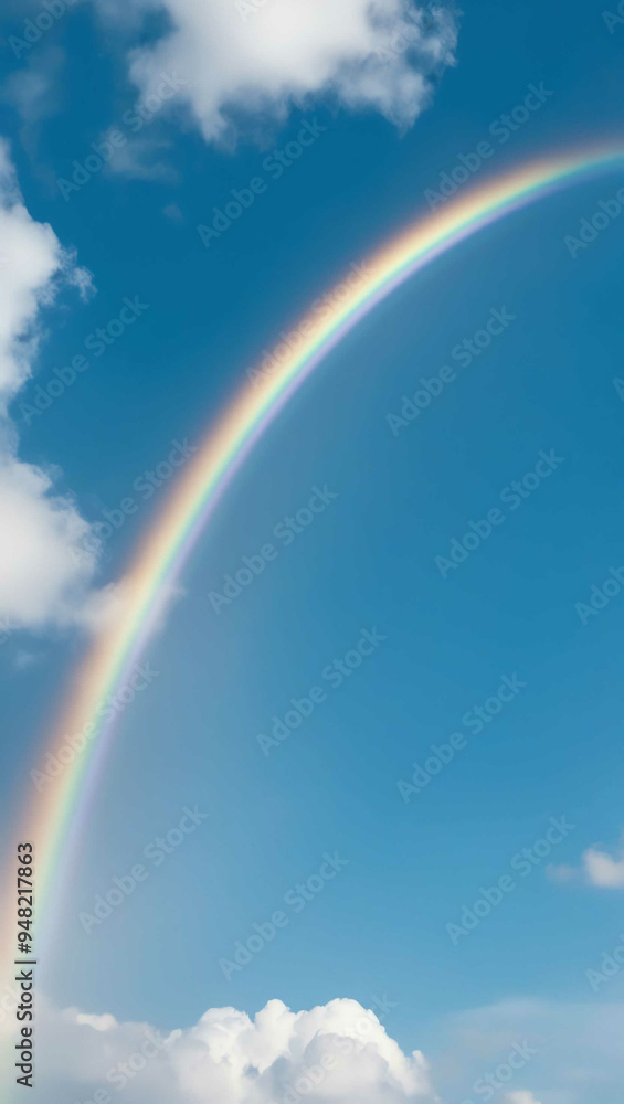 rainbow arcing across clear blue summer sky background art design backdrop rainbow arcing across clear blue summer sky background art design backdrop
