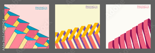 Geometric composition. Template for abstract posters, covers, and paintings. The idea of temporary interior design