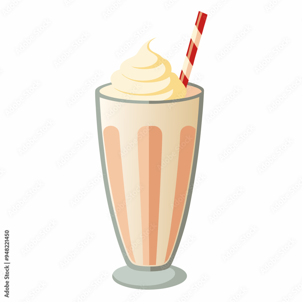 Chocolate Milkshake Vector Illustration on White Background Chocolate Milkshake Vector Illustration on White Background