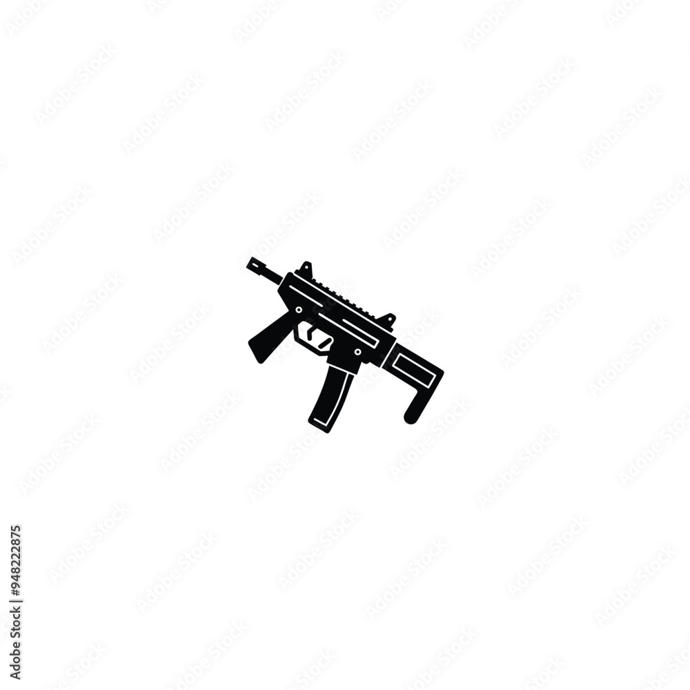 Gun and automatic weapon vector icons. Military combat firearms pictograms. Gun and automatic weapon, rifle and firearm, vector illustration Gun and automatic weapon vector icons. Military combat firearms pictograms. Gun and automatic weapon, rifle and firearm, vector illustration