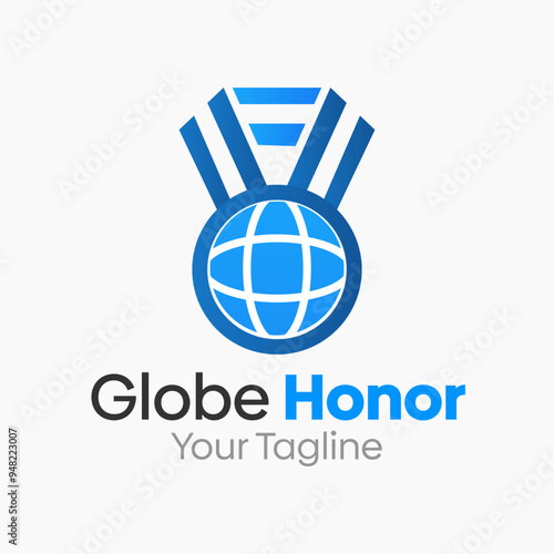 Globe Honor Logo Design Template. Good for Business, Agency, Community and Organization
