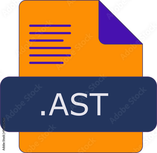 AST File extension icon insidse fill with lines fill