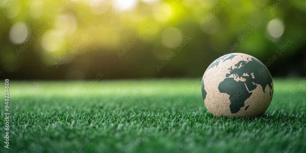 sustainable earth globe on lush green grass, concept for carbon neutrality and environmental protection. sustainable earth globe on lush green grass, concept for carbon neutrality and environmental protection.