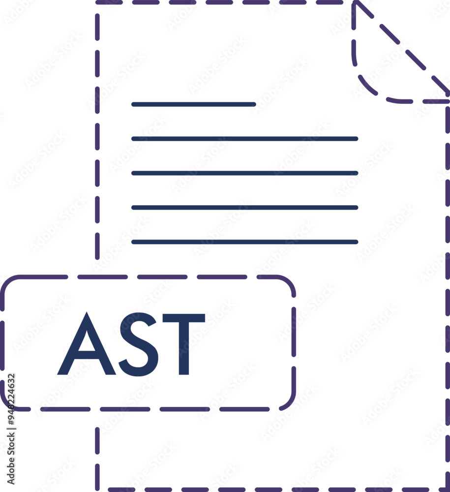 AST File format icon rounded outline AST File format icon rounded outline