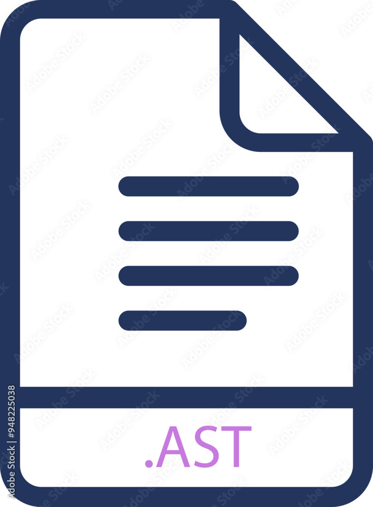 AST File minimal icon with symbol AST File minimal icon with symbol