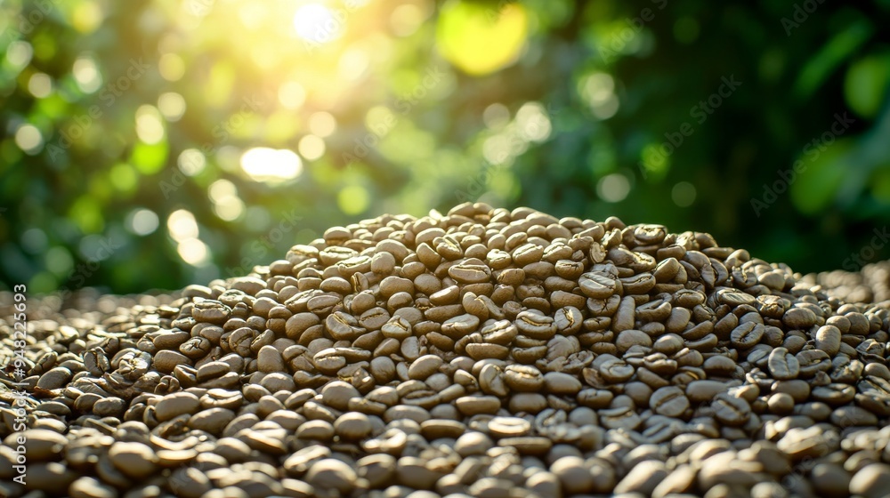 Obraz premium A warm morning ritual is sparked by sunlit coffee beans