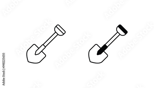 Shovel icon design with white background stock illustration