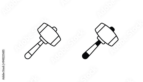 Sledgehammer icon design with white background stock illustration