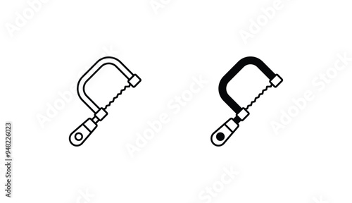 Fretsaw icon design with white background stock illustration