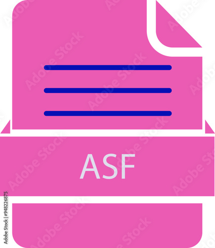 ASF File icon black color and lines