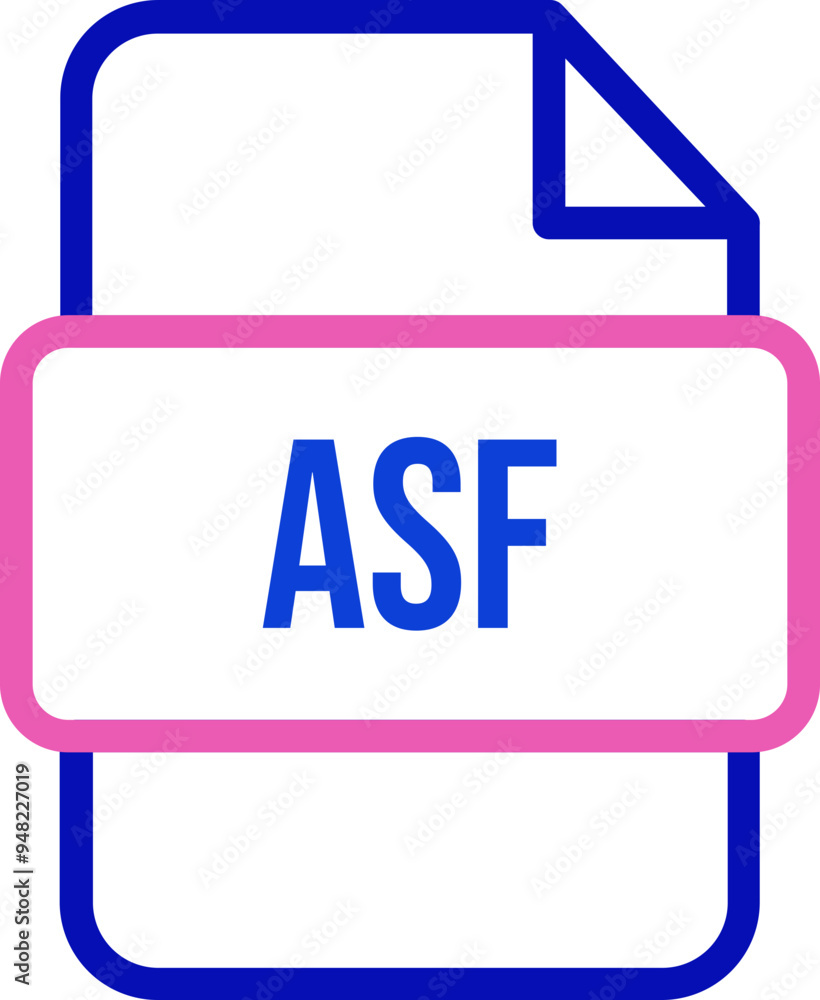 ASF File icon with bold outline ASF File icon with bold outline