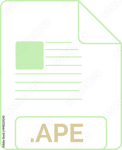 APE File icon little lines outline