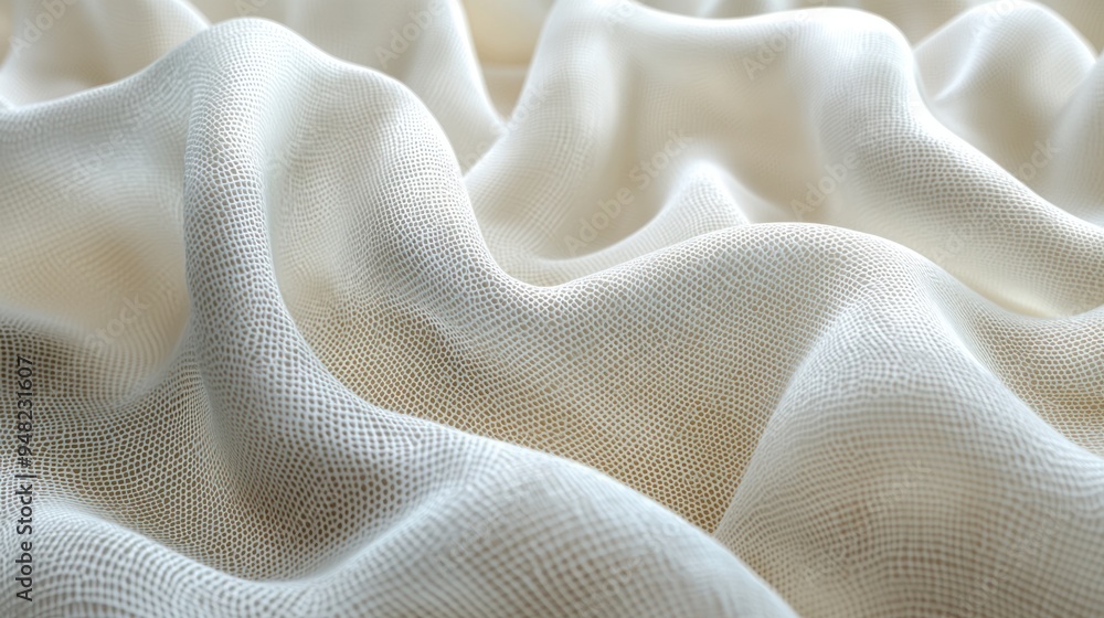 Sustainable Beauty in Detail: Close-Up 3D Organic Cotton Fabric Texture Illustration. Sustainable Beauty in Detail: Close-Up 3D Organic Cotton Fabric Texture Illustration.