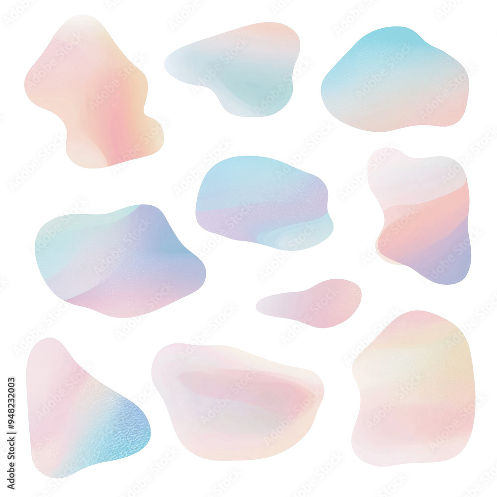 Set of abstract doodle organic shapes and textures for design layouts cut and isolated on transparent PNG background. Pastel gradients blobs and dies, plants, text underlays Set of abstract doodle organic shapes and textures for design layouts cut and isolated on transparent PNG background. Pastel gradients blobs and dies, plants, text underlays