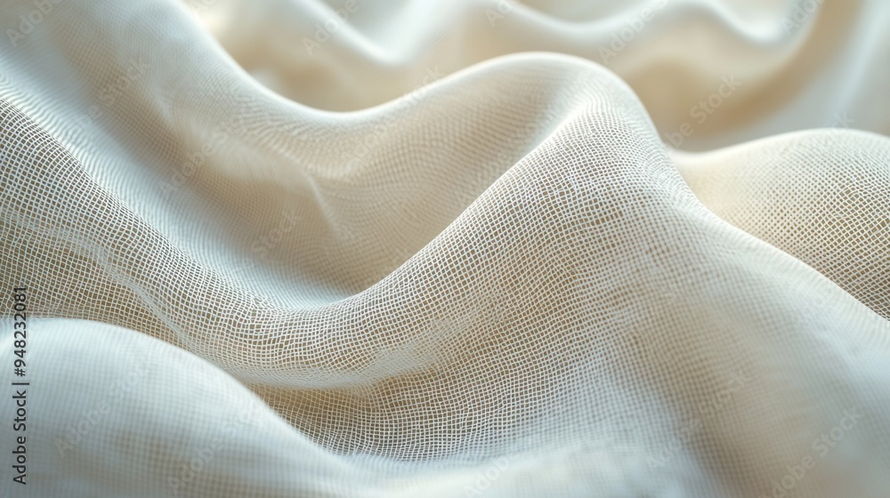 Soft Organic Cotton Fabric Texture Close-Up in 3D Illustration. Soft Organic Cotton Fabric Texture Close-Up in 3D Illustration.