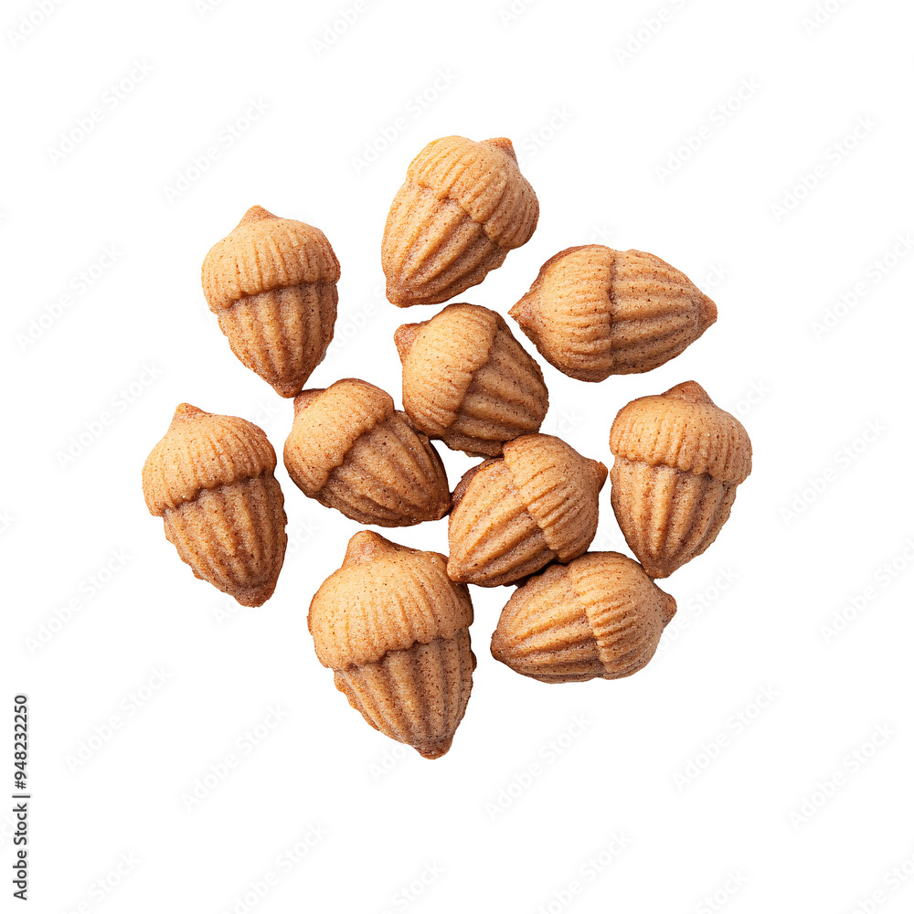 Acorn-shaped cookies, top view Acorn-shaped cookies, top view