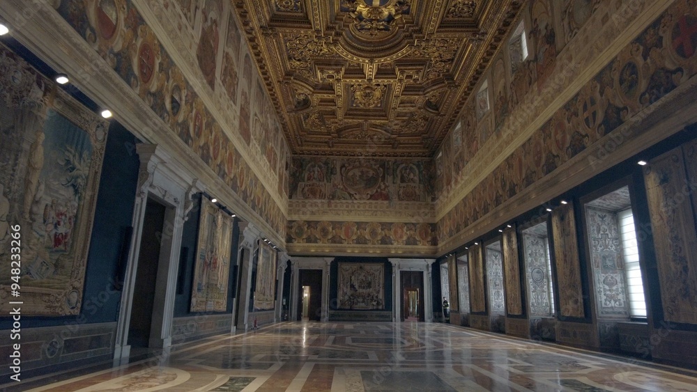 Europe, Italy, Rome 08,29,2024 The Quirinal Palace is a historic building in Rome, Italy, one of the three current official residences of the President of the Italian Republic Quirinale