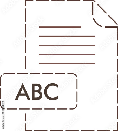 ABC File format icon rounded dashed outline