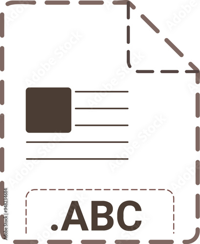 ABC File icon minsk dashed rounded outline