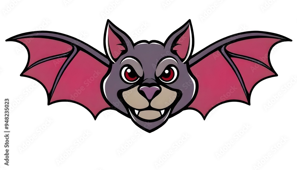 Bat face icon drawing isolated on a white background Bat face icon drawing isolated on a white background