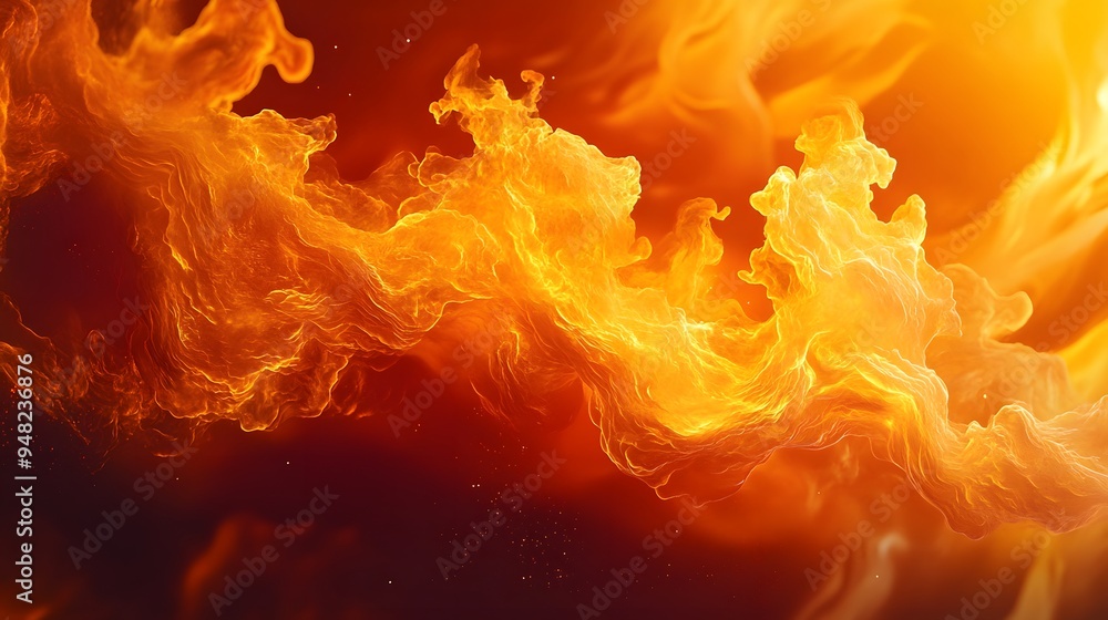 A close-up of the flame, burning in an intense orange and yellow color with flames dancing across its surface