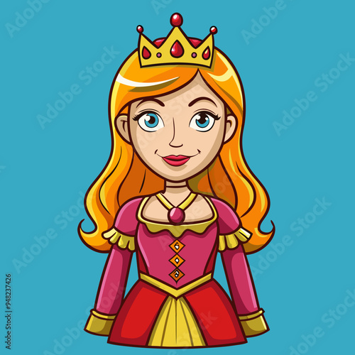 vector illustration of cute beautyfull princess